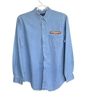 Vintage Ronald Reagan Rancho Del Cielo Denim Shirt Lands' End L Presidential